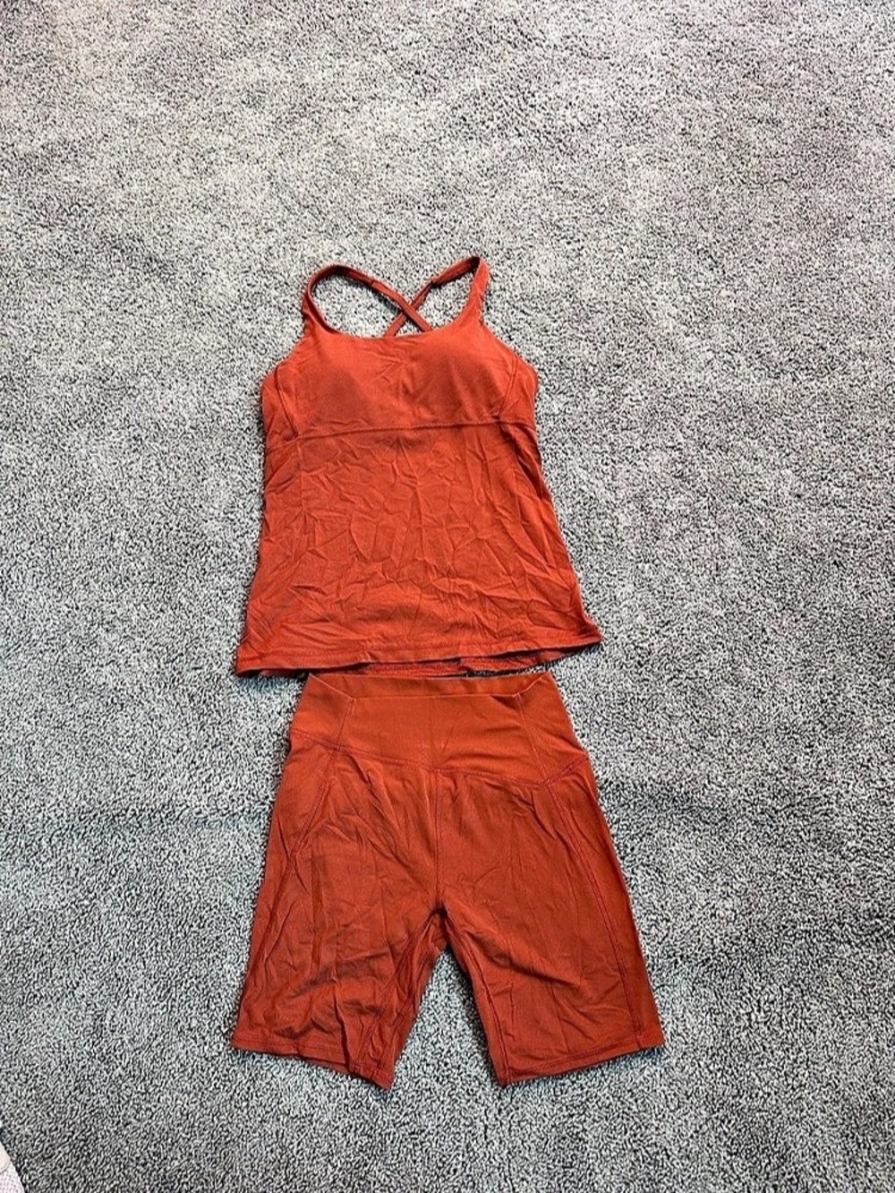 Stori Tank and High-Rise Short 6" Set Orange Jumpsuit
